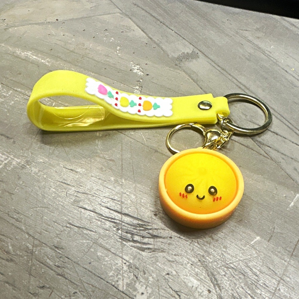Unbranded Dumpling Keychain Unisex OS Yellow NEW Cartoon Bag Charm Keyring